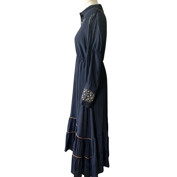 1 LEFT! 🎉❤️ Boho x Renaissance Long Black Embroidered Dress - Picture 6 of 9